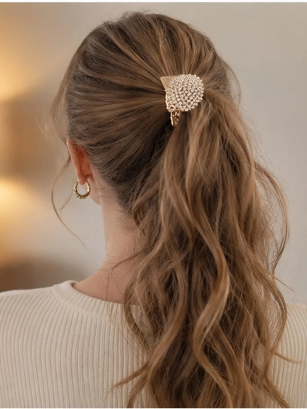 Gold Crystal Hair Claw Clip
